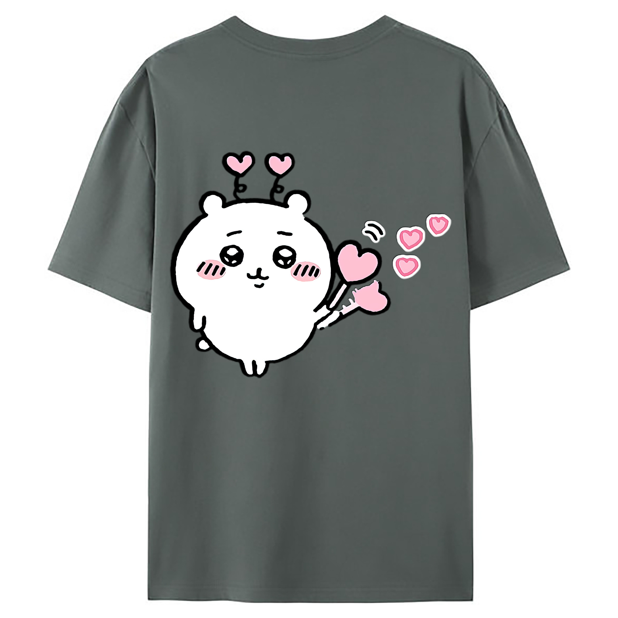 （画像用） ちいかわ ちいかわ Chii-kawa chiikawa 綿100％ メンズ半袖Tシャツ（バックプリント） 通気性